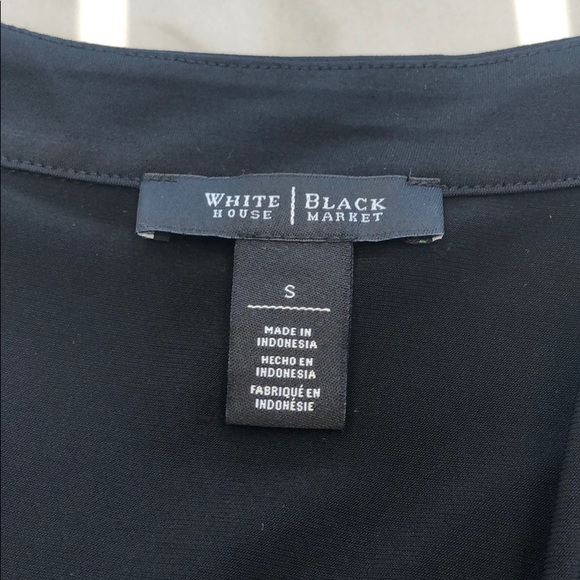 WHBM black top with Blue and gold embellishments - Picture 5 of 6